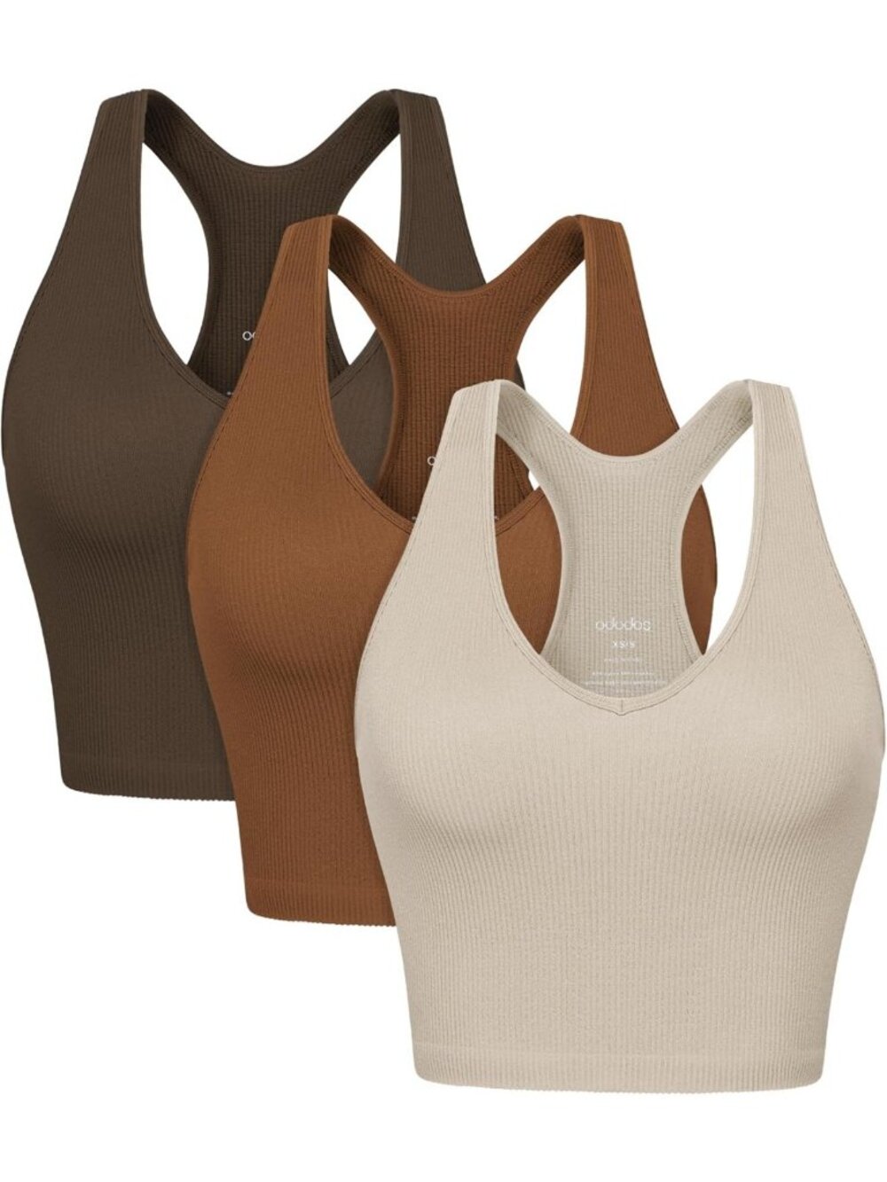 Seamless Racerback Crop Tank Tops for Women - 3-Pack Ribbed Knit Soft Styles